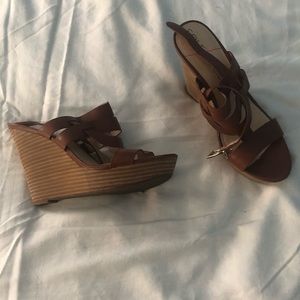 Sole Society brown wedge heels